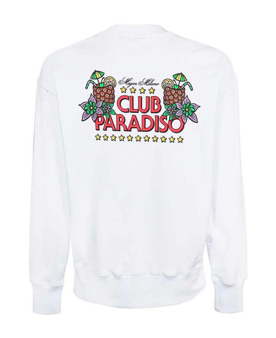 Msgm Round-necked Sweater In White