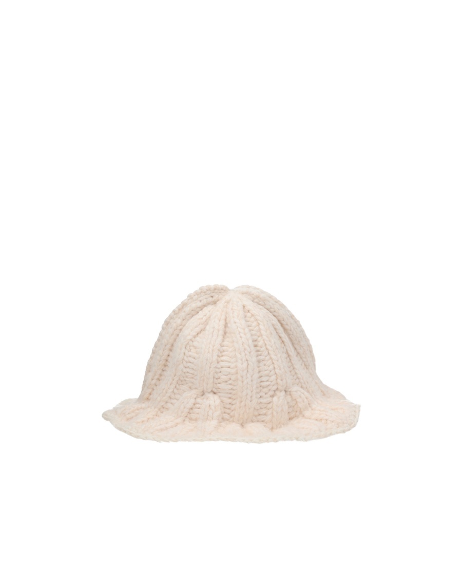Mm6 Maison Margiela Ribbed Knit Bucket Hat In Nude
