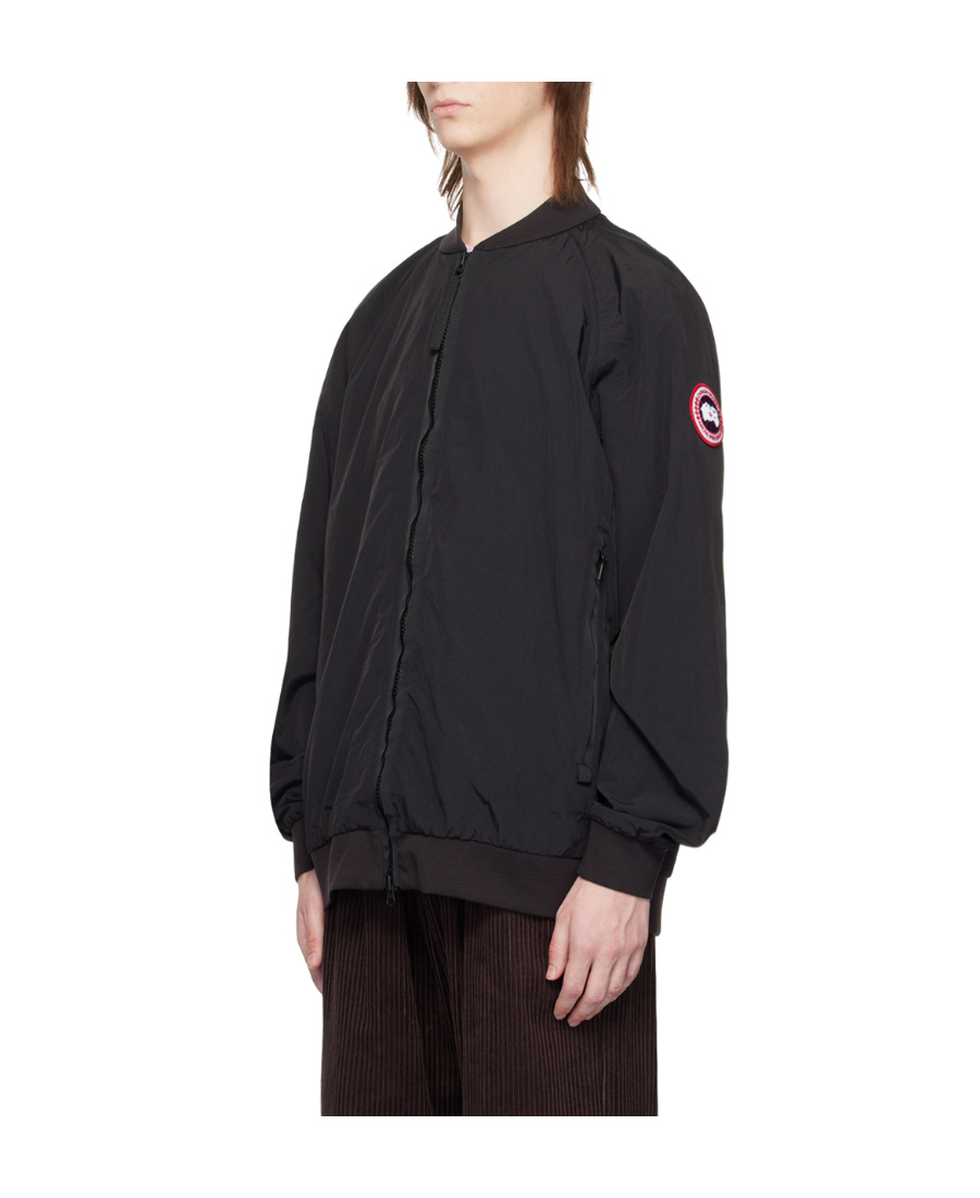 Canada Goose Logo Patch Bomber Jacket In Black