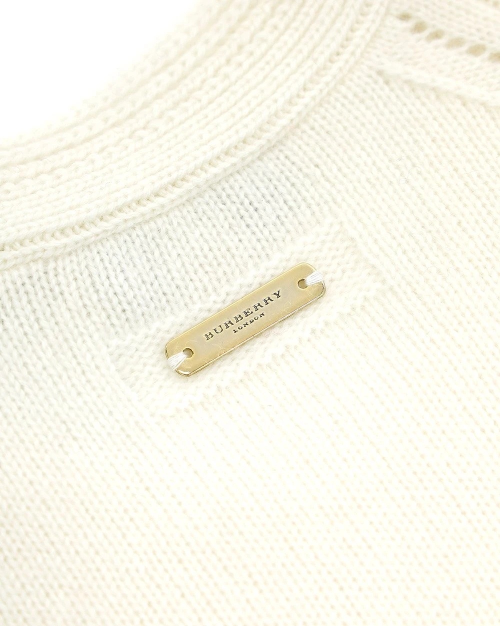 Burberry Logo Knitted Pullover In White