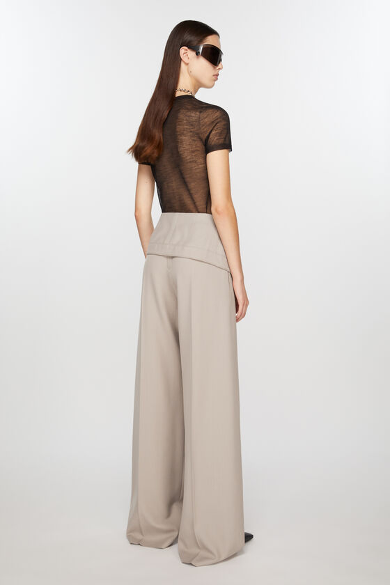 Acne Studios Folded Waist Straight-leg Trousers In Nude