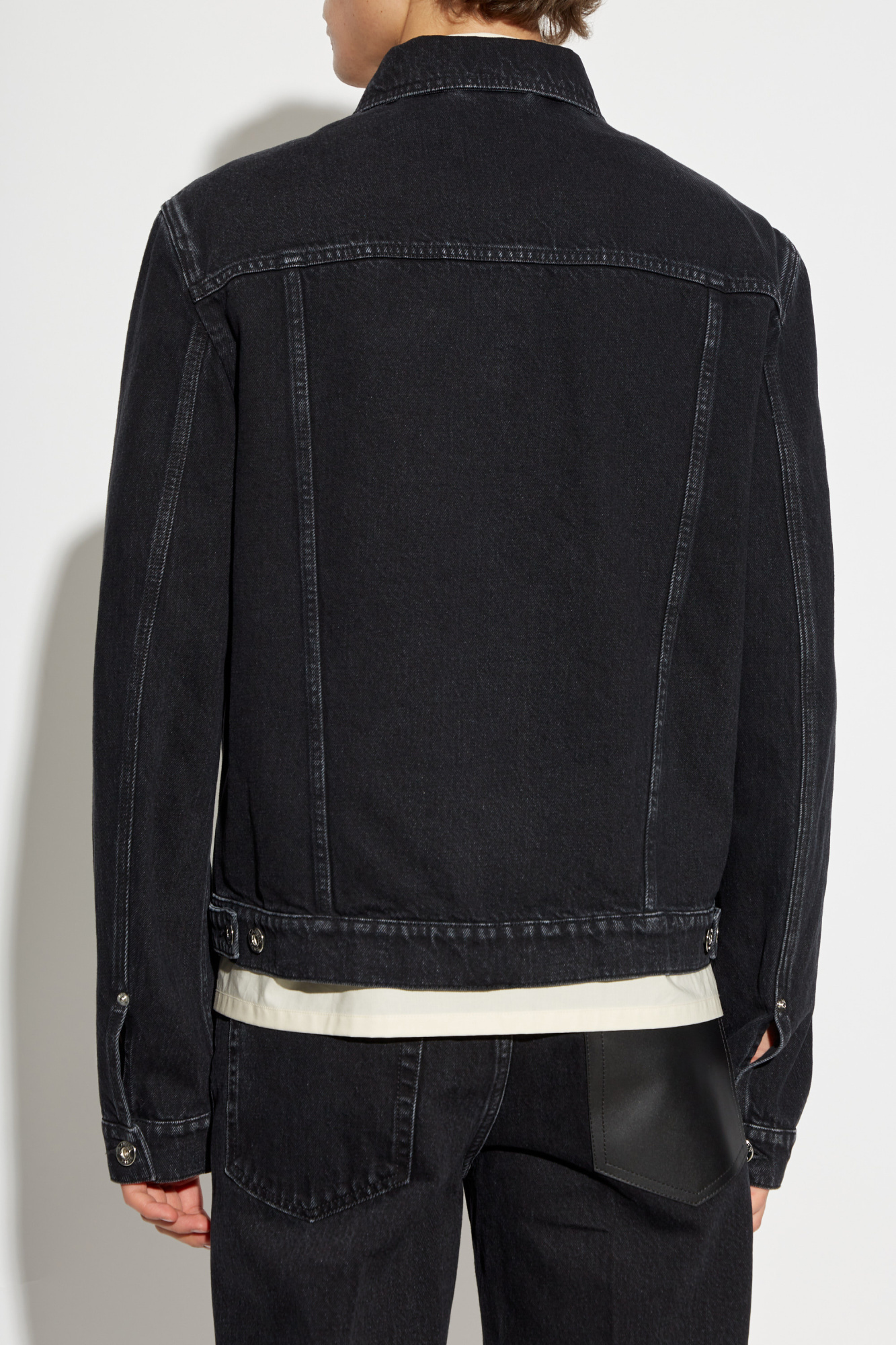 Shop Lanvin Cotton Denim Jacket In Black