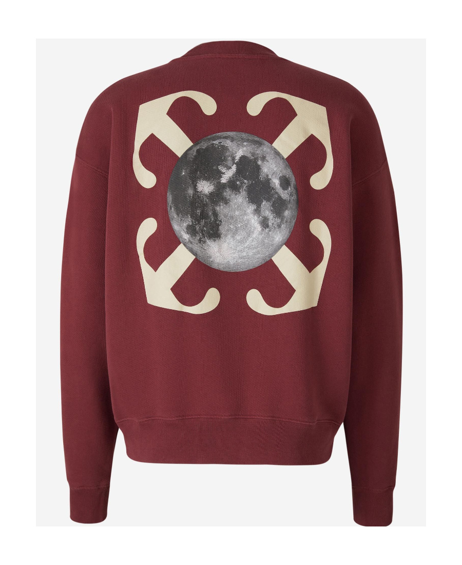 Off-white Logo-print Crew-neck Sweatshirt In Red