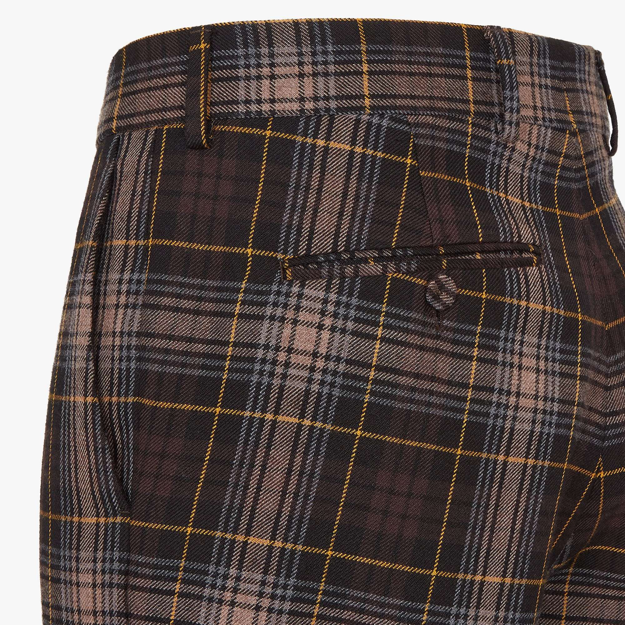 Fendi Tartan Pipe Trousers In Black