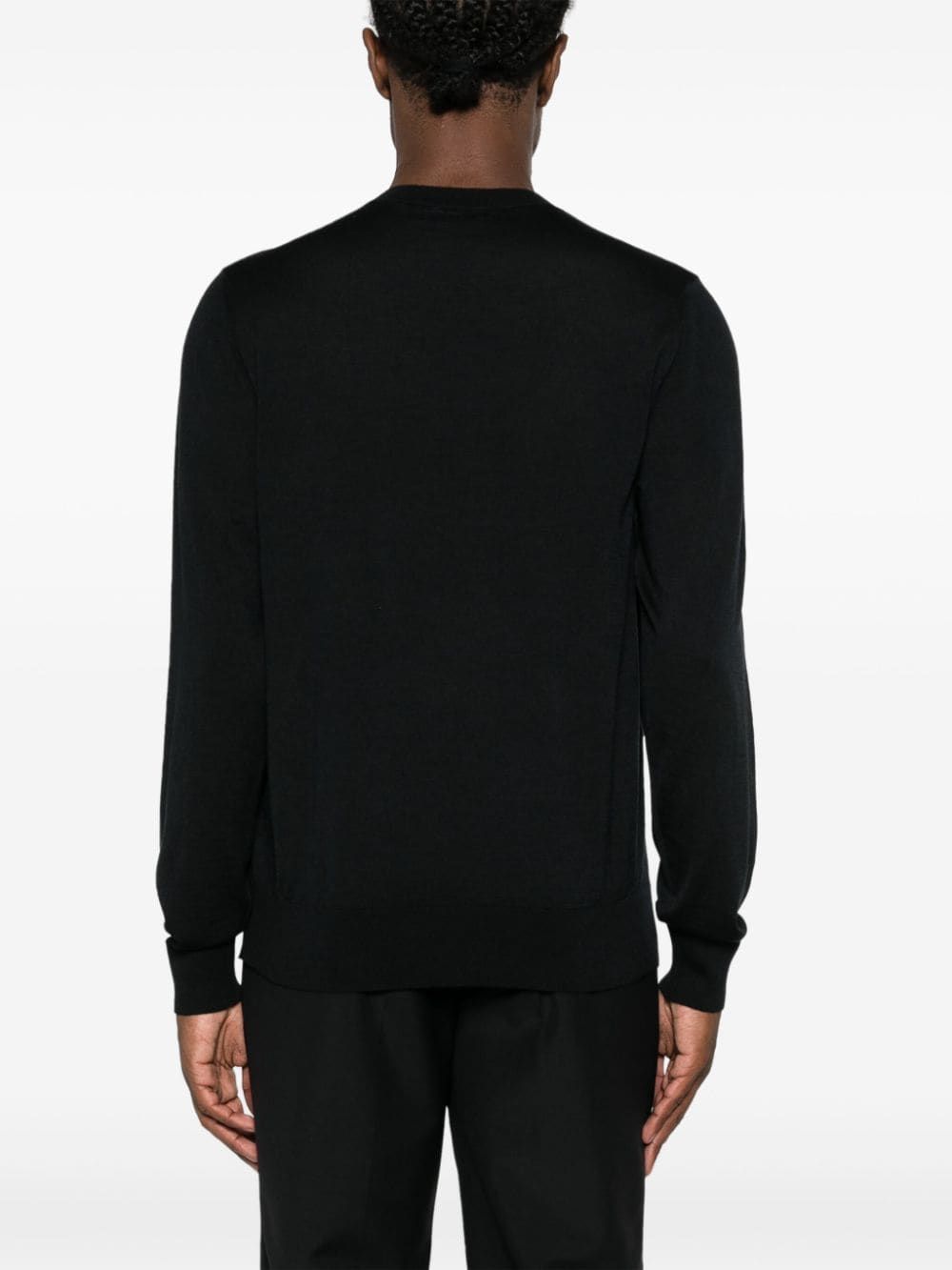 Dsquared2 Logo-plaque Fine-knit Jumper In Black