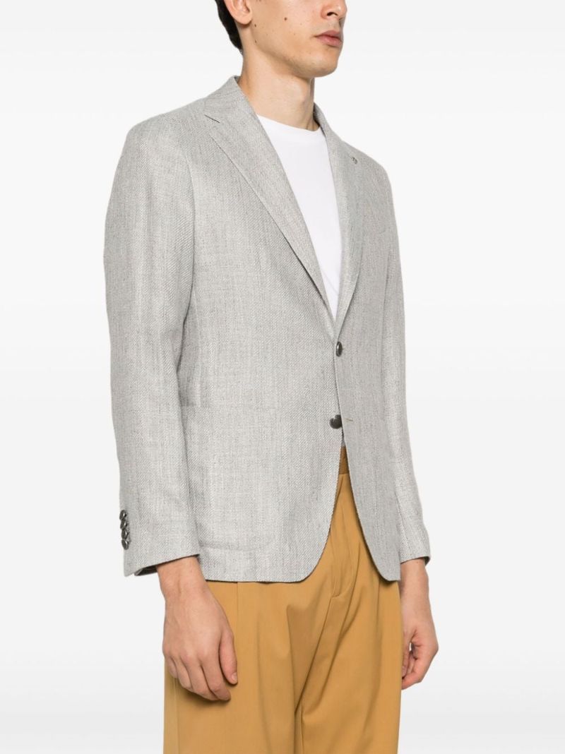 Shop Tagliatore Notched-lapels Single-breasted Blazer In Gray