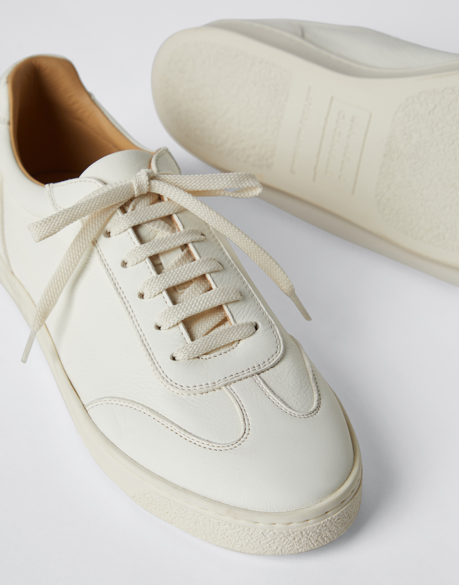 Brunello Cucinelli Essential Leather Sneakers In White
