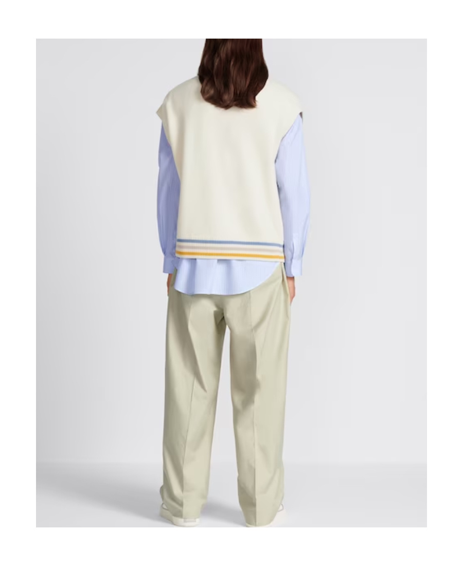 Dior Logo Pleated Casual Pants In Nude