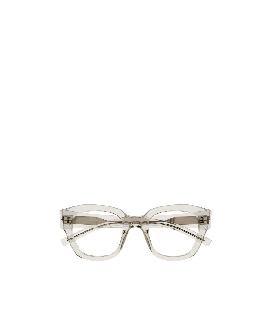 Saint Laurent Logo-engraved Square-frame Glasses In White