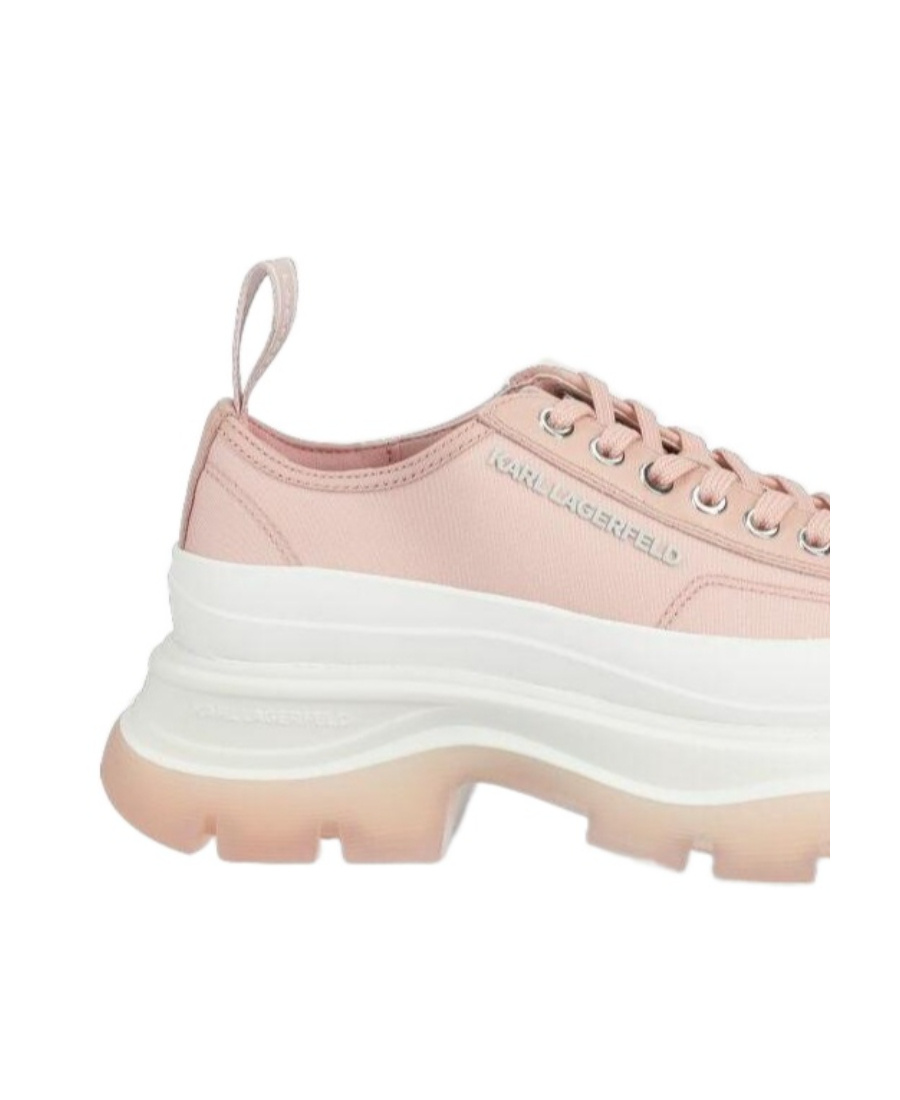 Karl Lagerfeld Thick-soled Logo Lace Up Casual Sneakers In White