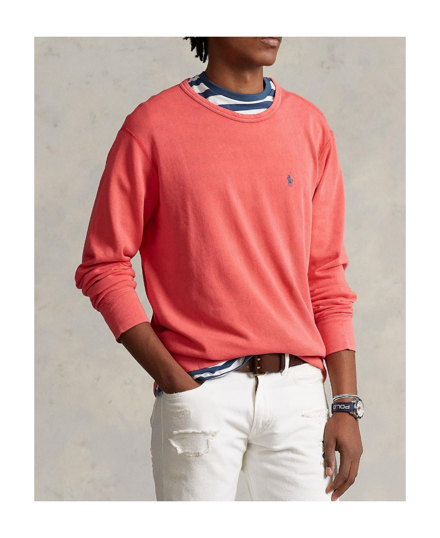 Polo Ralph Lauren Logo-embroidered Cotton Sweatshirt In Pink