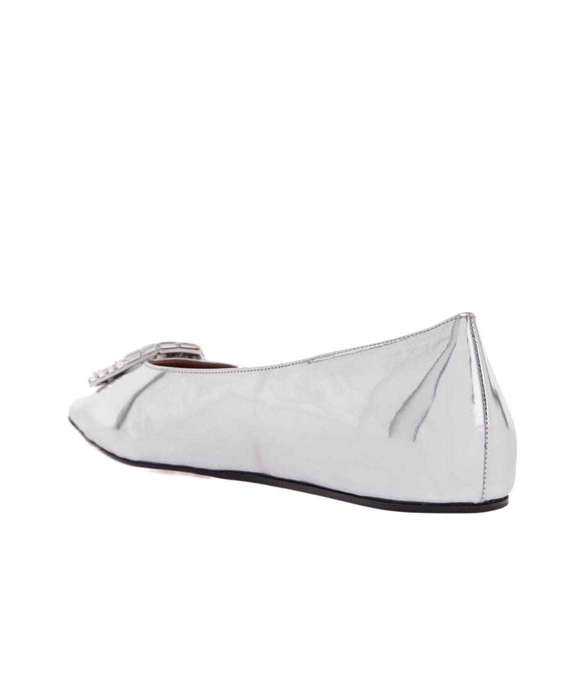 Shop Amina Muaddi Pointed Ballet Shoes In White