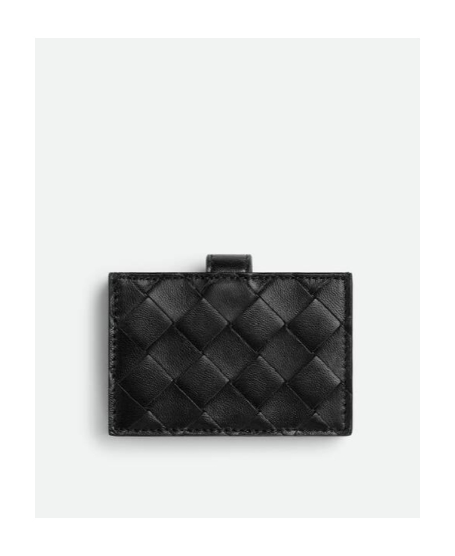 Bottega Veneta Intrecciato Braided Organ Card Bag In Black