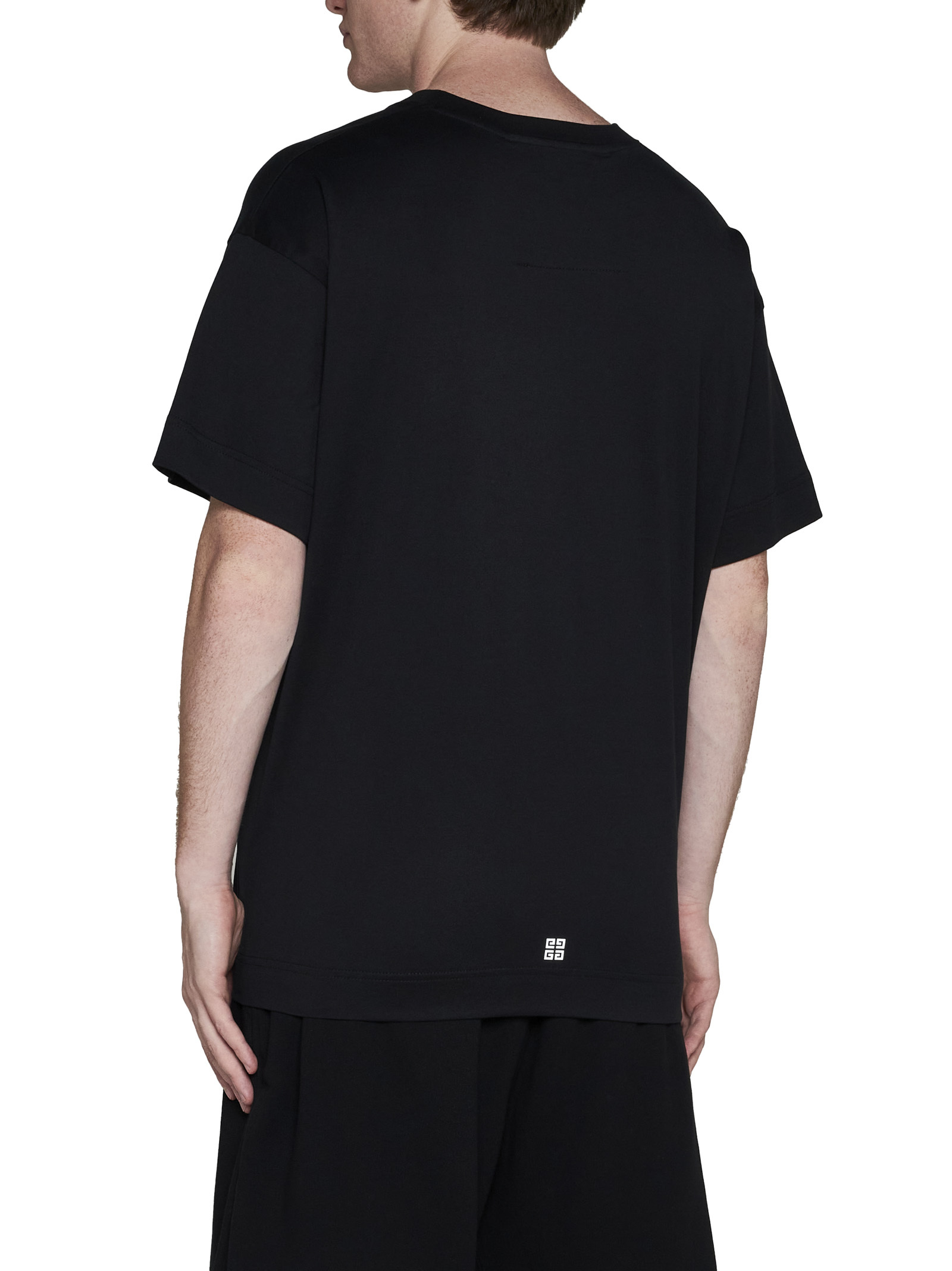 Givenchy Loose T-shirt In Black Cotton With Reflective Pattern In Black