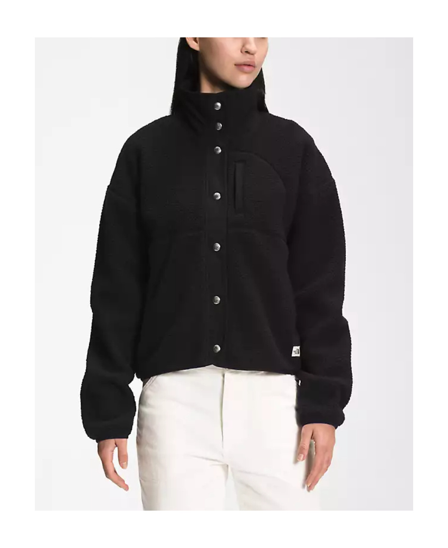 The North Face Faux-shearling High-neck Jacket In Black