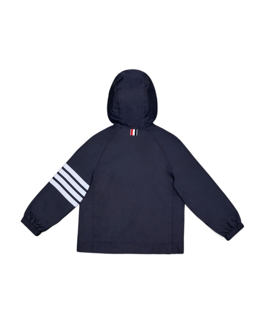 Thom Browne Zip-up Hooded Jacket In Blue