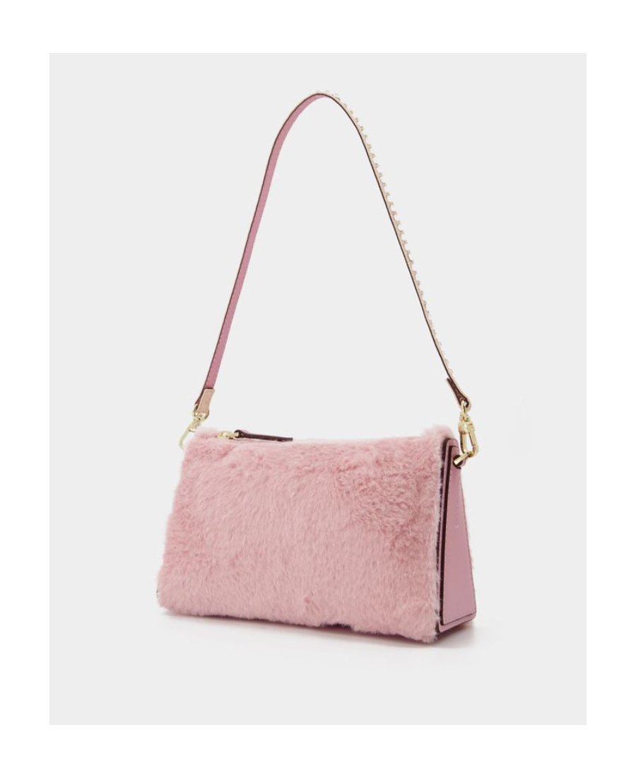 Manu Atelier Mini Fur Shoulder Bag In Pink