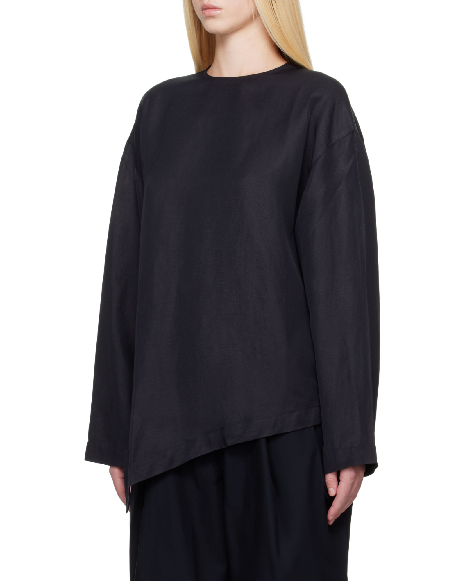 Studio Nicholson Navy Bute Linen Blouse
