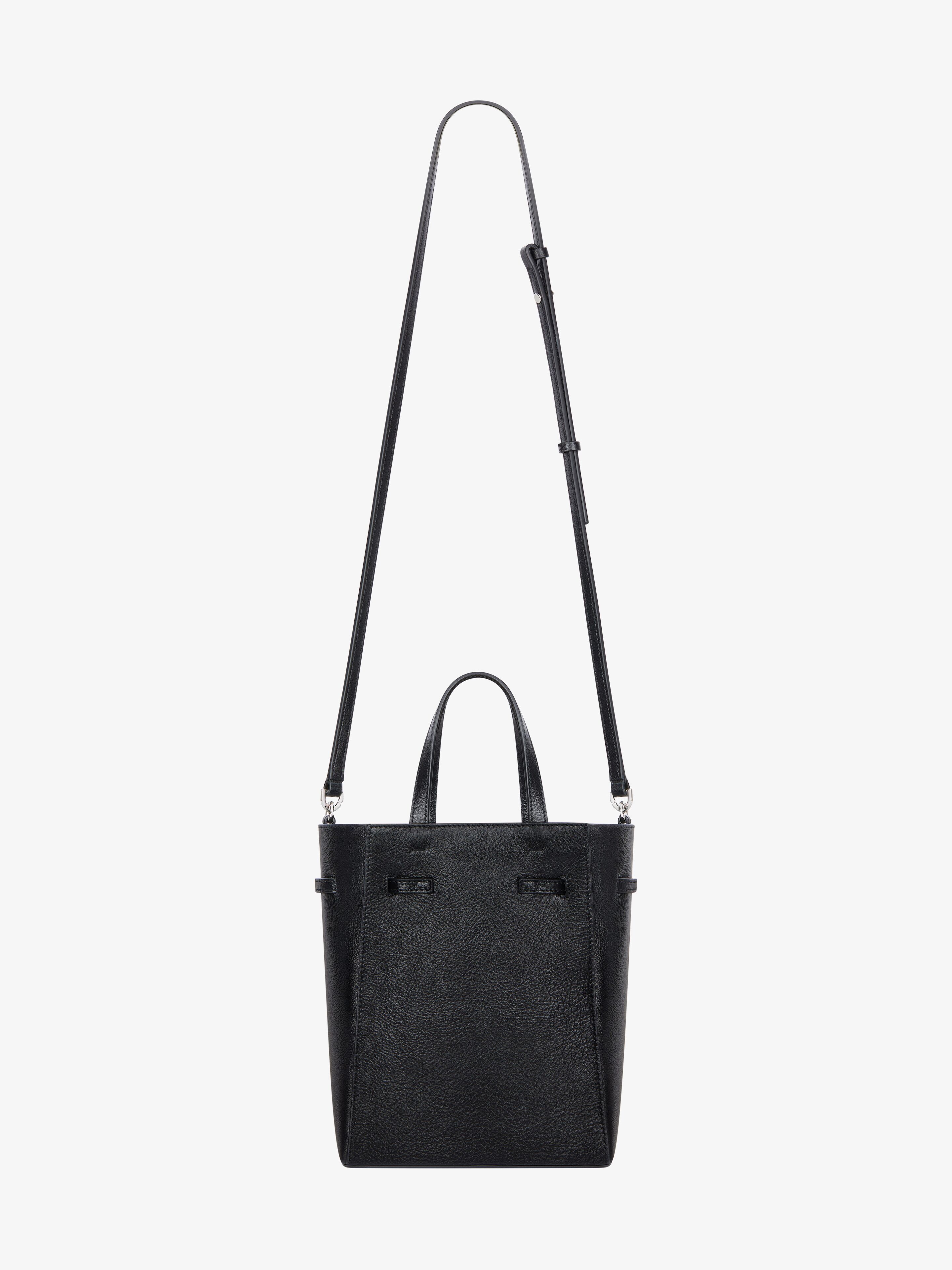 Givenchy Mini Voyou Grained Leather Tote Bag In Black
