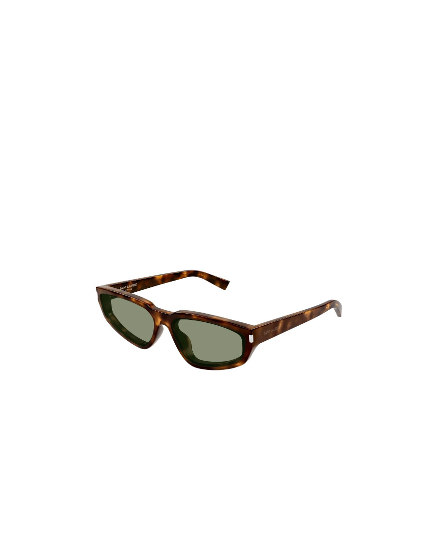 Saint Laurent Tortoiseshell-effect Rectangle-frame Sunglasses In Black