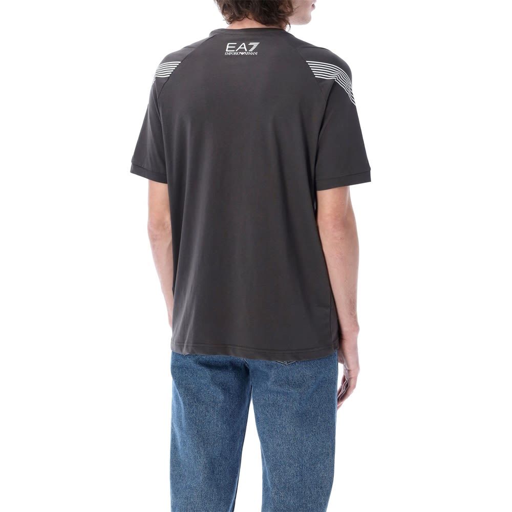 Ea7 Graphic Sleeve T-shirt In Black
