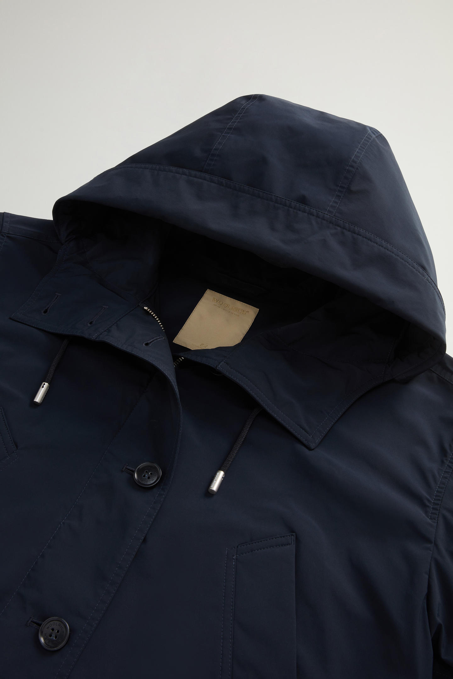 Woolrich Midnight Blue Polyester Jacket In Melton Blue