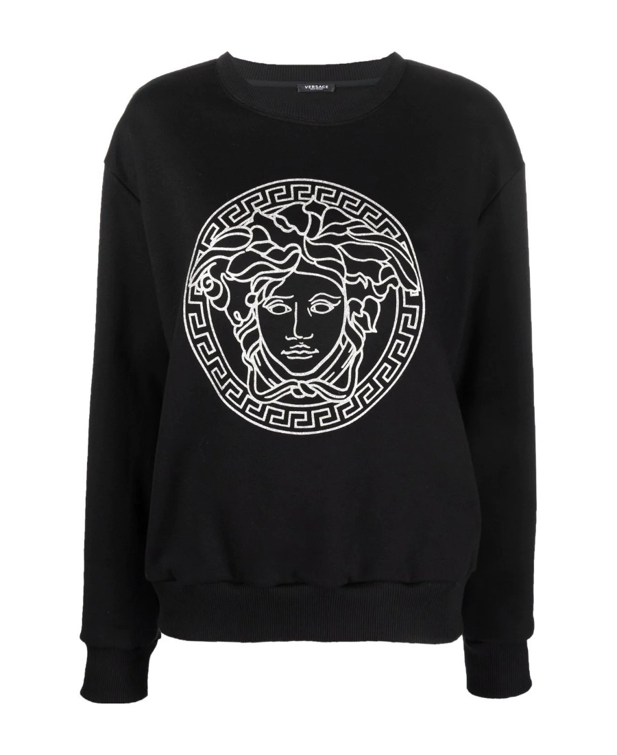 Versace Cropped "medusa" T-shirt In Black