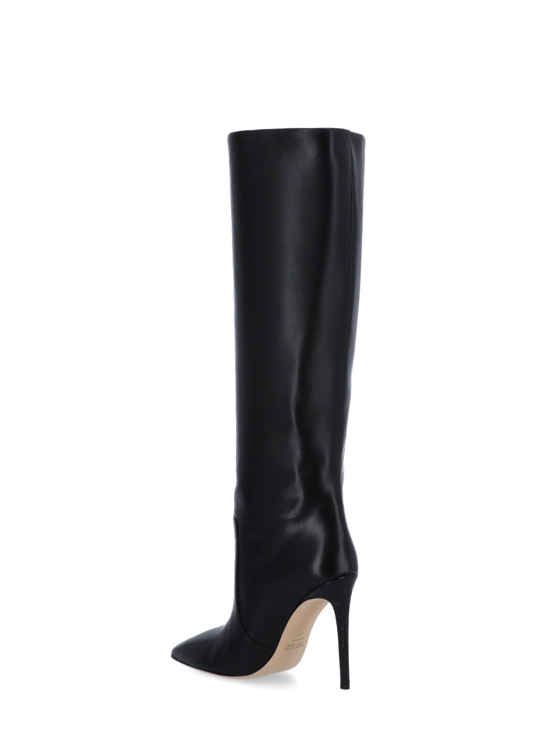 Paris Texas Arrow Toe Stiletto Boots In Black Leather In Black