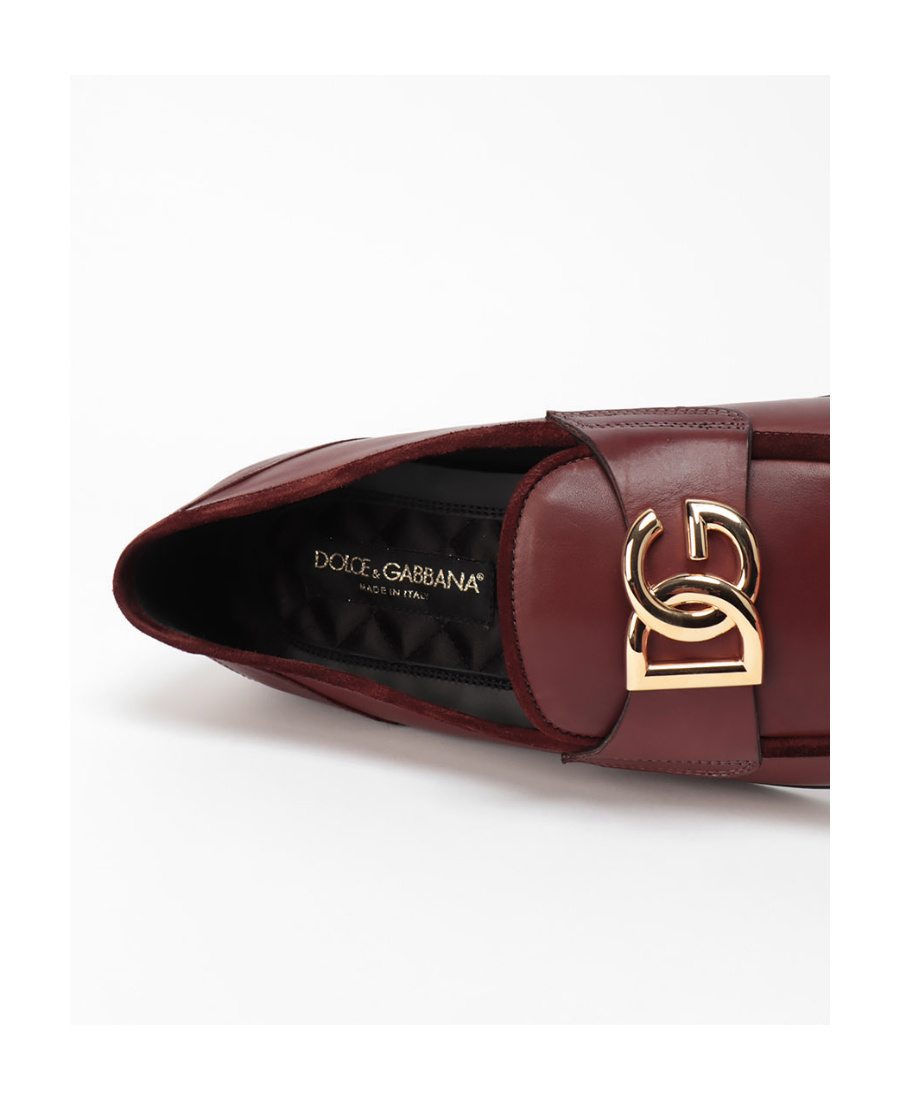 Dolce & Gabbana Dolce Gabbana Logo Plaque Slip-on Loafers In Red