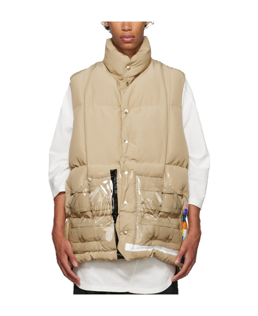 Takahiromiyashita The Soloist High-neck Padded Gilet In Nude