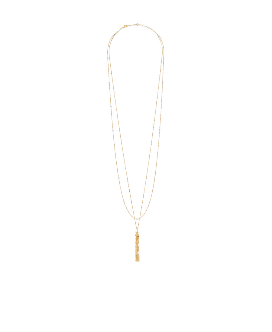 Celine Triomphe Beaded Necklace In Yellow