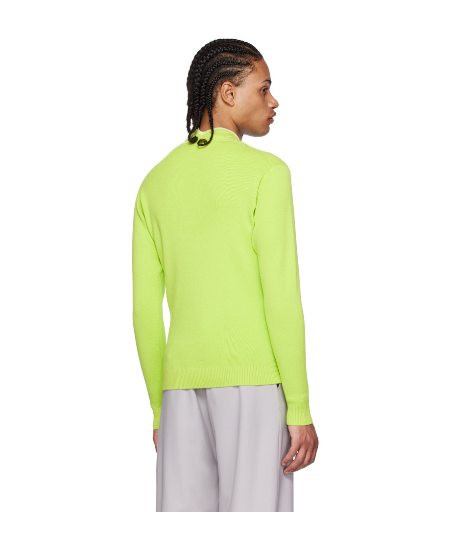Y/project Hollow-out Design Of Long-sleeved Knitted Sweater In Green