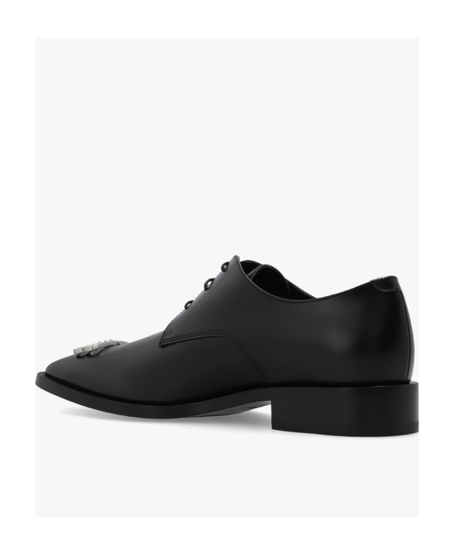 BALENCIAGA LOGO-PLAQUE LEATHER DERBY SHOES