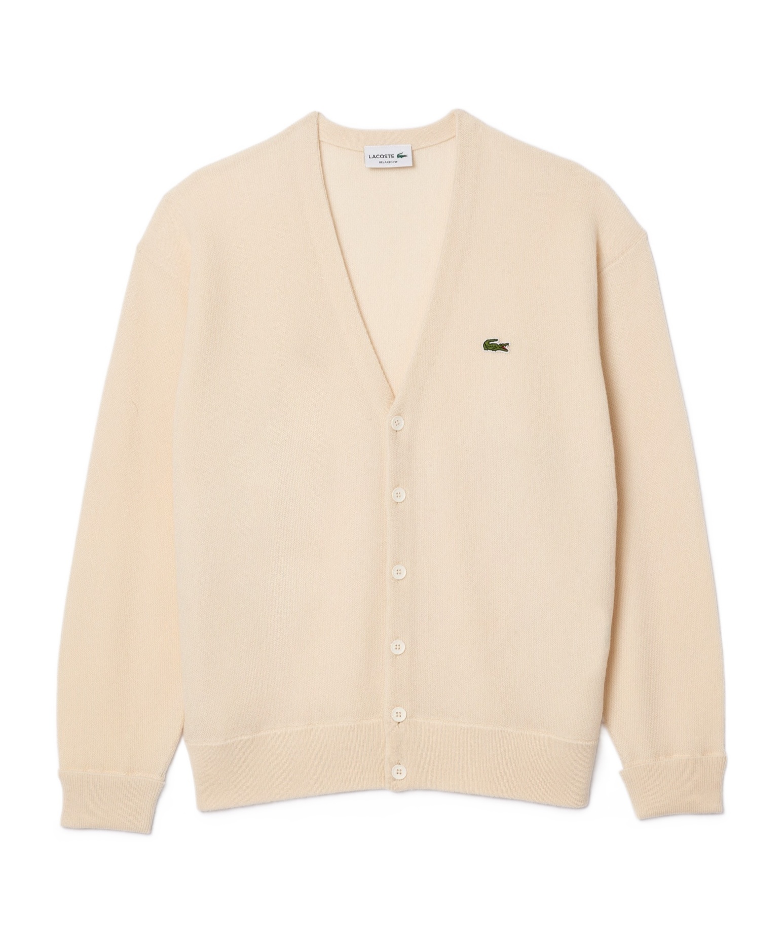 Lacoste Long-sleeved Cardigan In Neutral