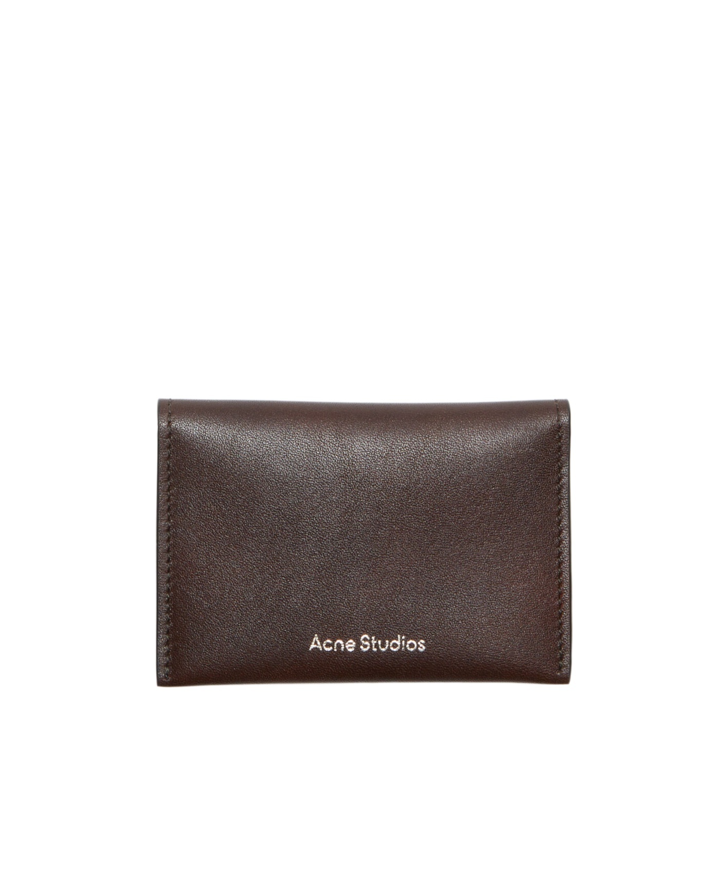 Acne Studios Folded Leather Wallet In Brown