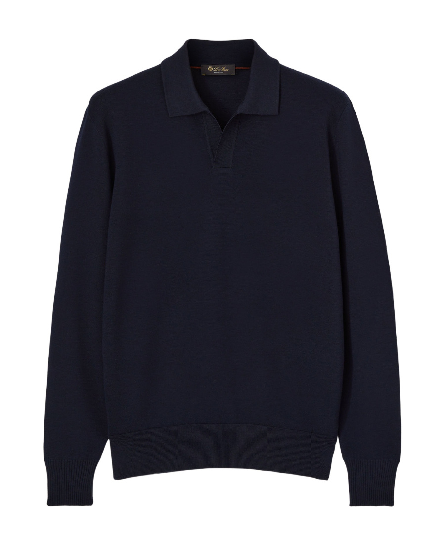 Loro Piana Buttonless Polo Shirt In Black