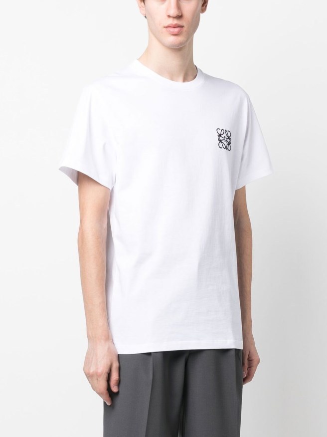 Loewe Slim-fit Logo-embroidered Cotton-jersey T-shirt In White