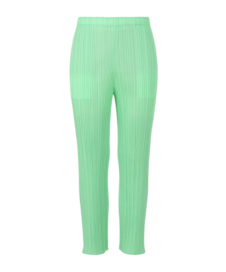 Issey Miyake Plissé Cropped Trousers In Green