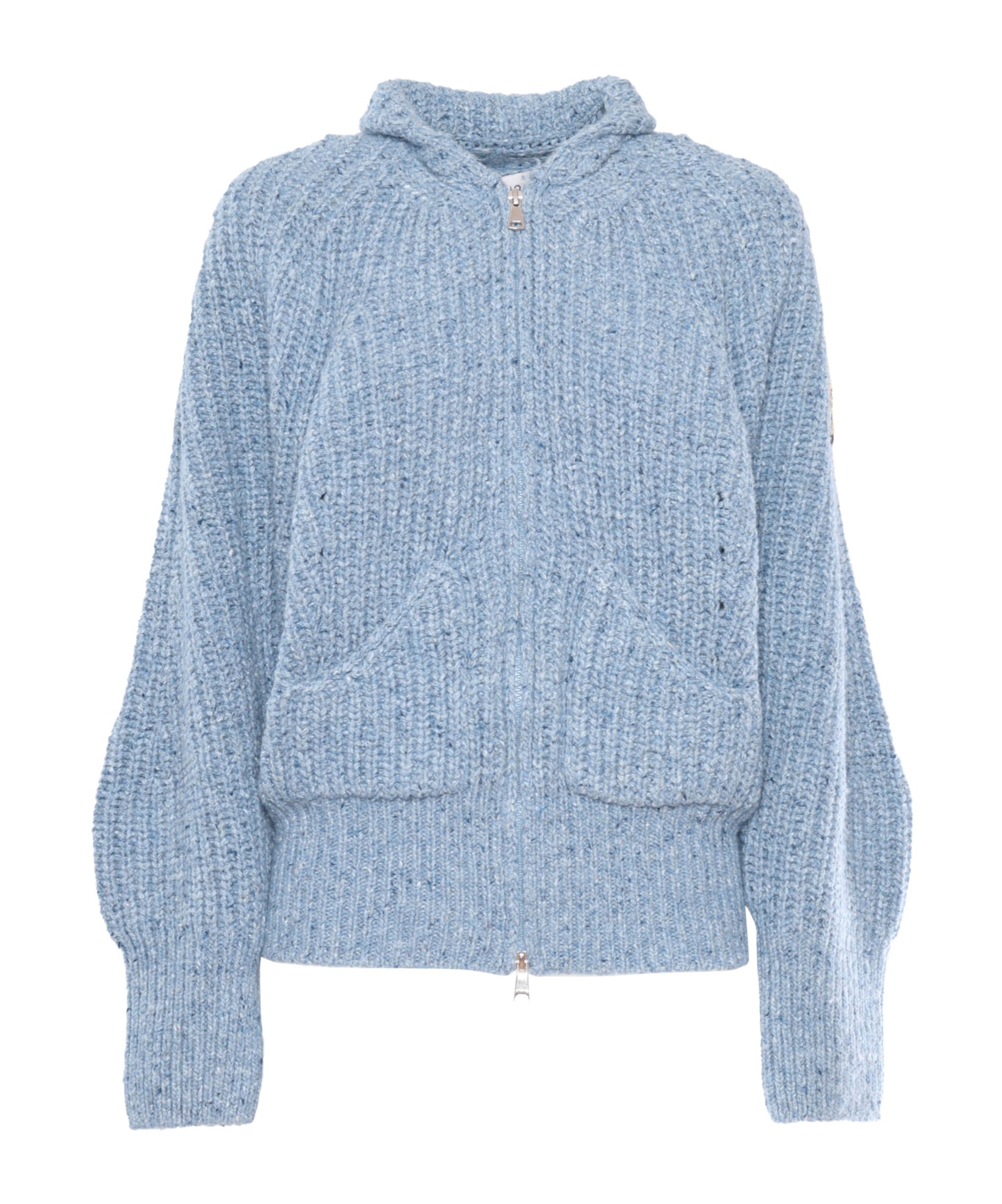 Ermanno Scervino Long-sleeved Knitted Cardigan In Blue