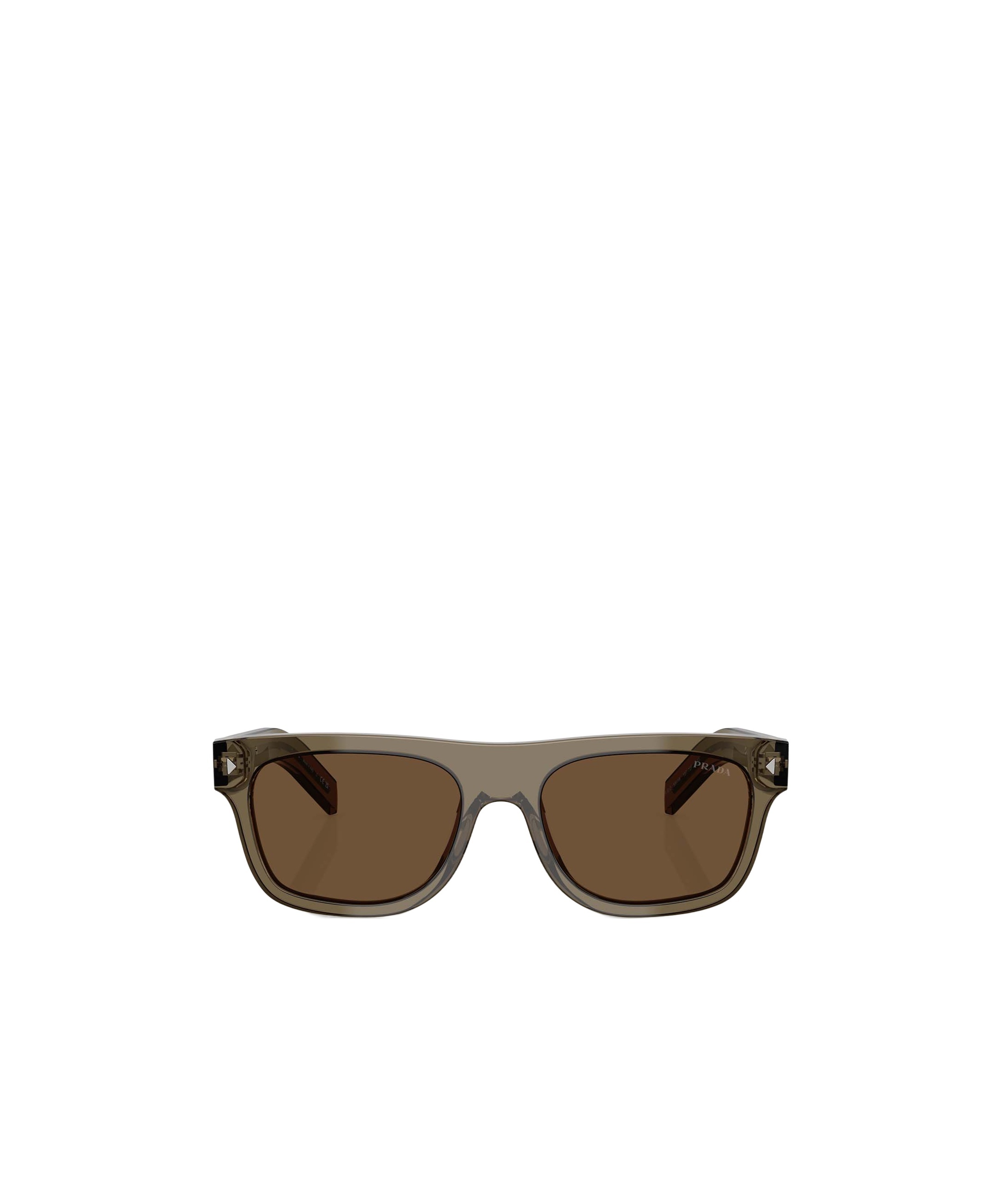 Prada Sonnenbrille Mit Metall-schild In Green