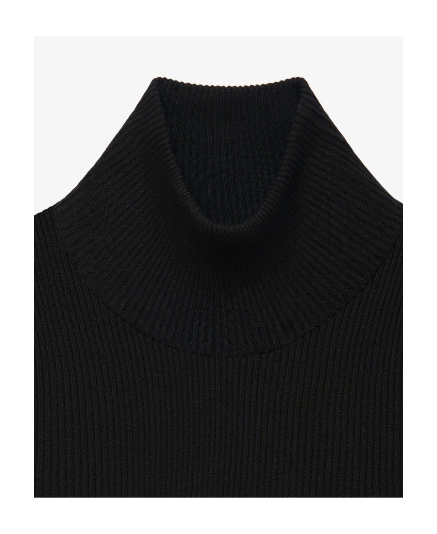 Givenchy Scallop-edge Roll Neck Jumper In Black