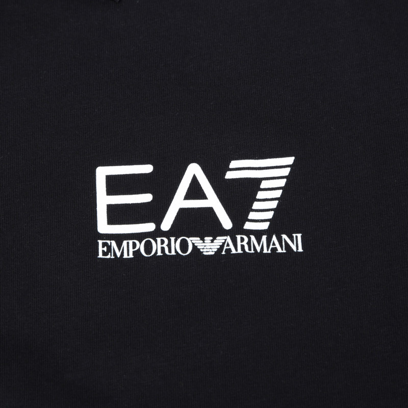 Emporio Armani Long-sleeved Polo Shirt In Black