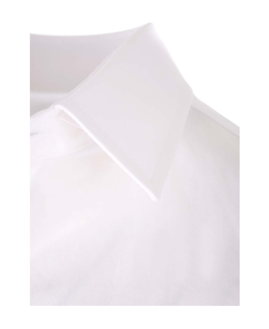 Valentino Poplin Cotton Shirt With Hidden Buttoning In White