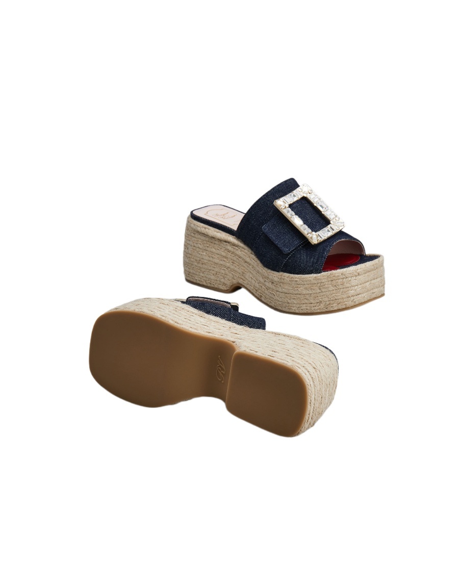 Roger Vivier Thick Sole Slippers In Multicolor
