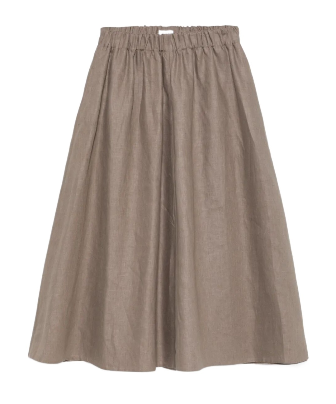 Brunello Cucinelli Linen Midi Skirt In Gray