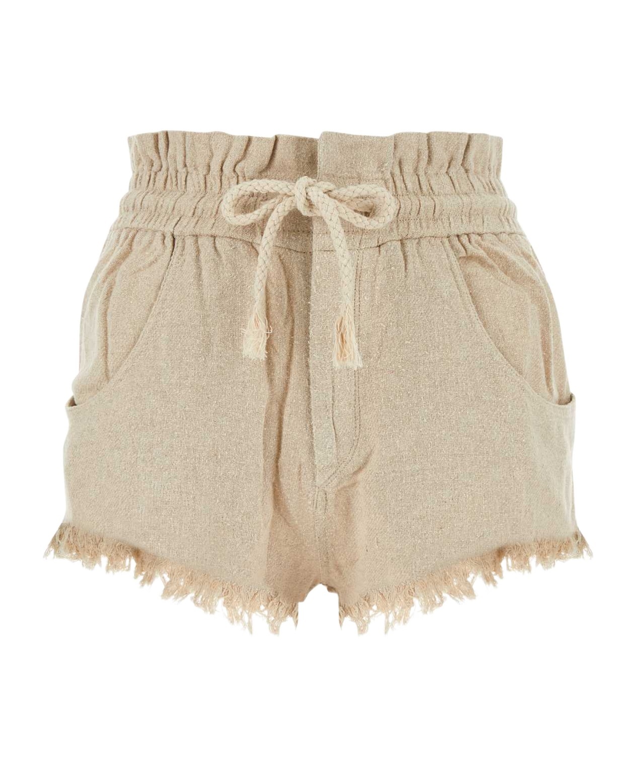 Isabel Marant Étoile Fringed Drawstring Shorts In Nude