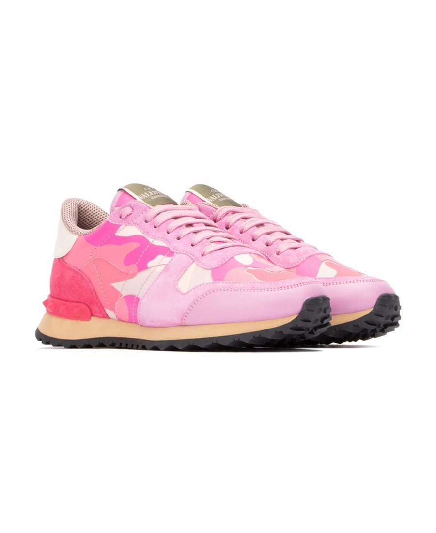 Valentino Rockrunner Sneakers In Pink
