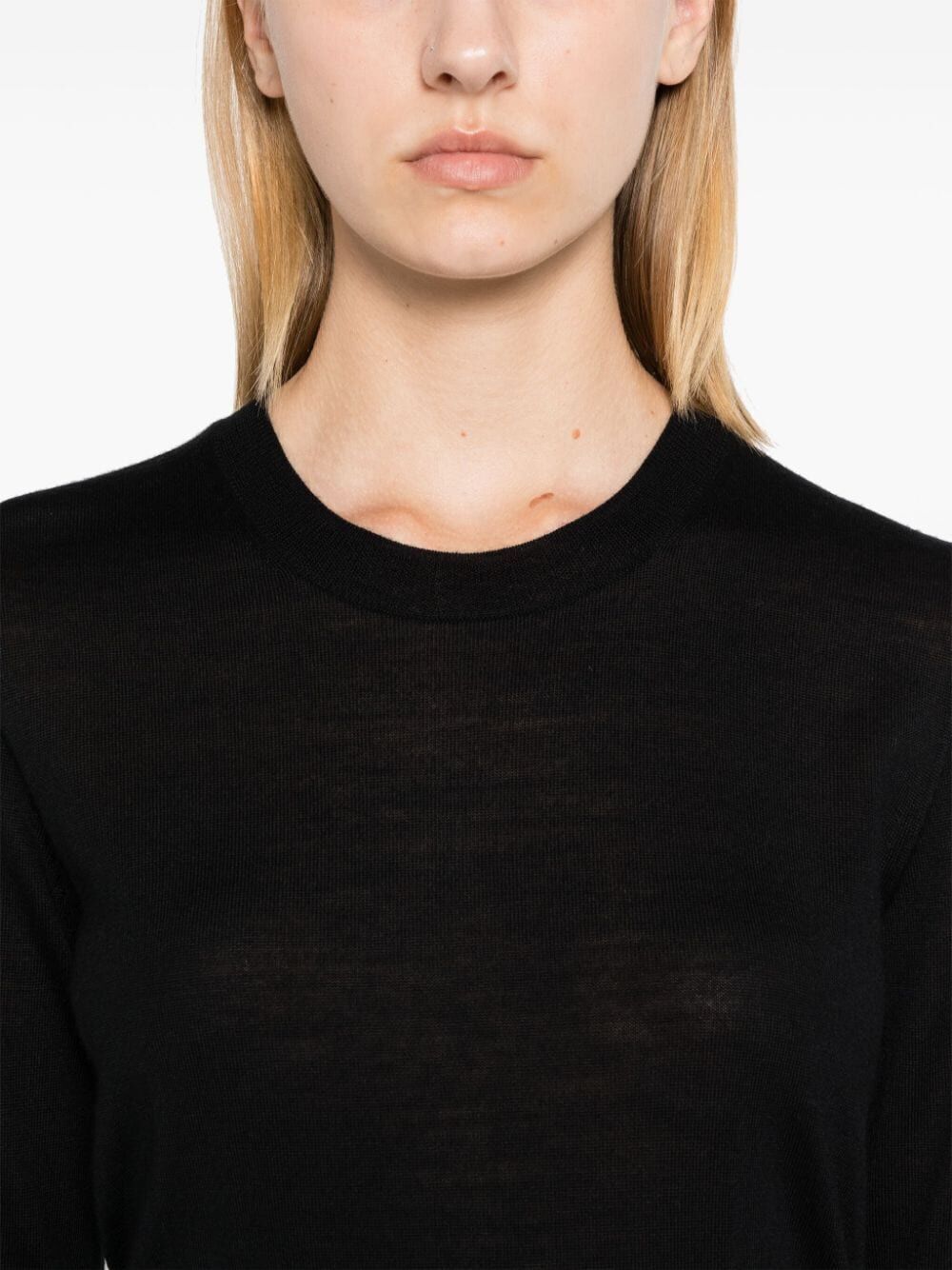 P.a.r.o.s.h Long-sleeved Knitted Sweater In Black