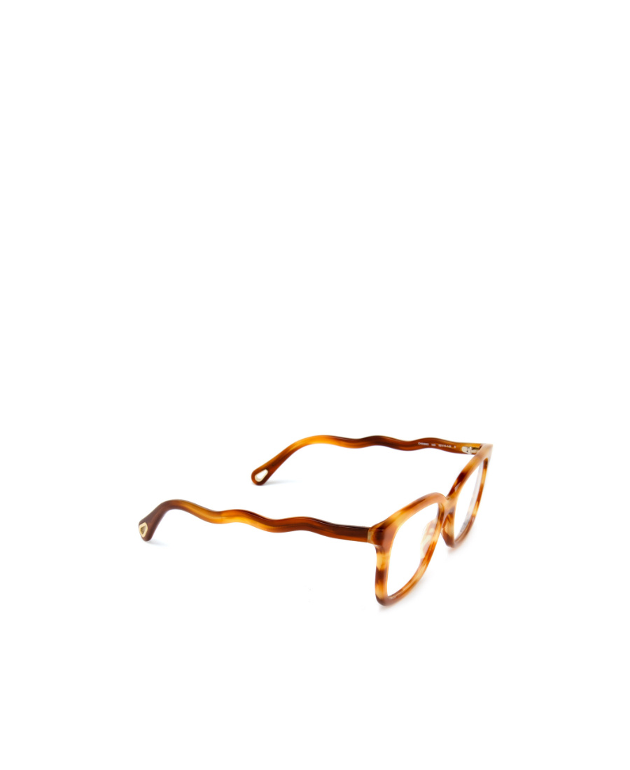 Chloé Wavy Arms Rectangle-frame Glasses In Brown