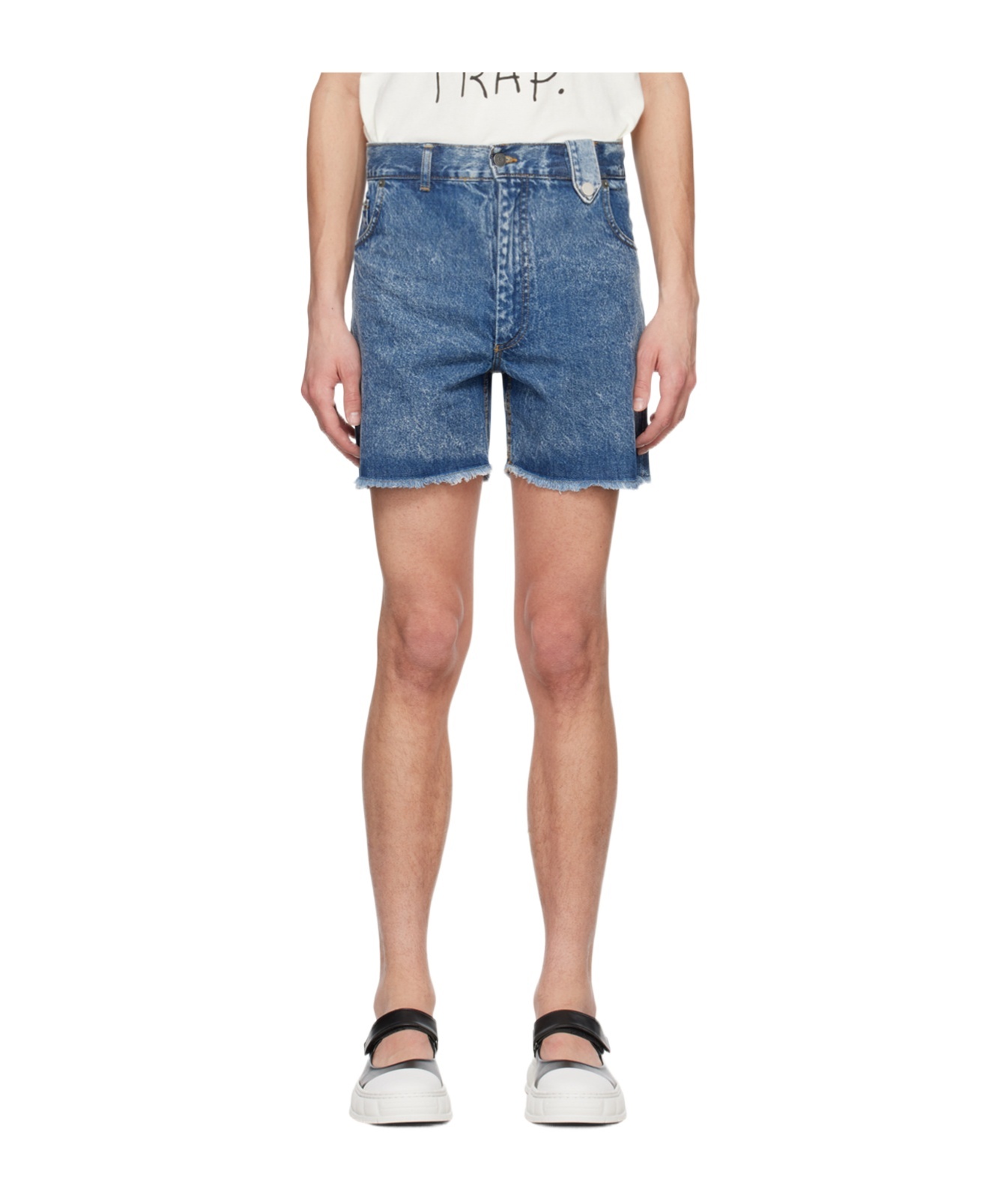 Egonlab Belt-loop Denim Shorts In Blue